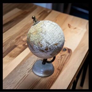 Cream and Gold Decor Globe with Elegant Accents